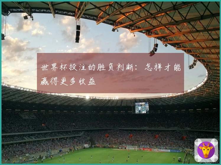 世界杯投注的胜负判断：怎样才能赢得更多收益