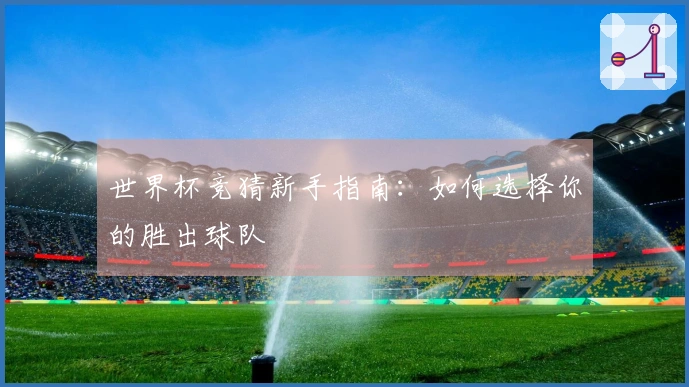 世界杯竞猜新手指南：如何选择你的胜出球队